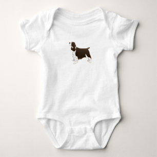 Springer Spaniel Dog Basic Breed Silhouette Brown Baby Bodysuit