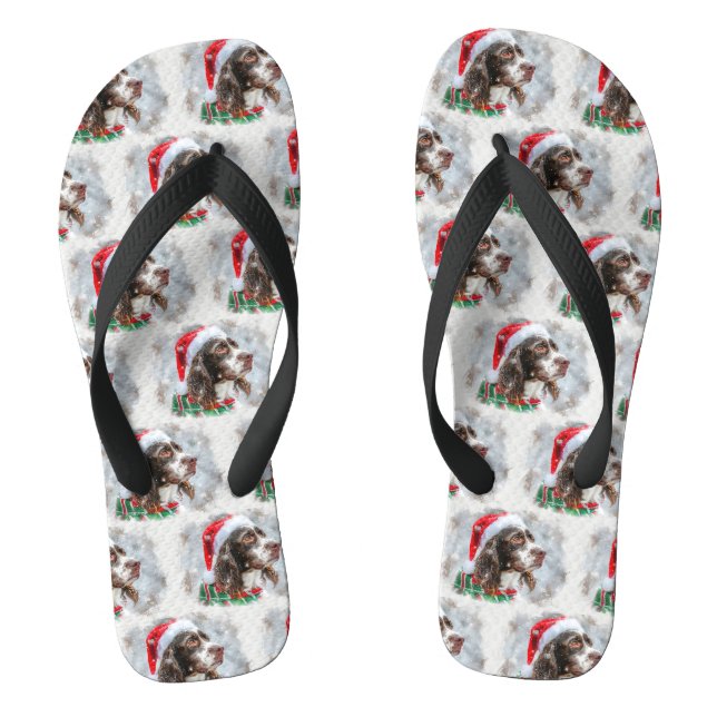Springer Spaniel Dog Christmas Festive Jandals (Footbed)