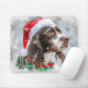 Springer Spaniel Dog Christmas Festive Mouse Pad