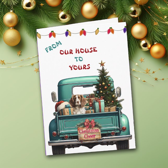 Springer Spaniel Dog Farm Truck Christmas Card (Creator Uploaded)