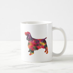 Springer Spaniel Dog Geometric Silhouette Multi Coffee Mug