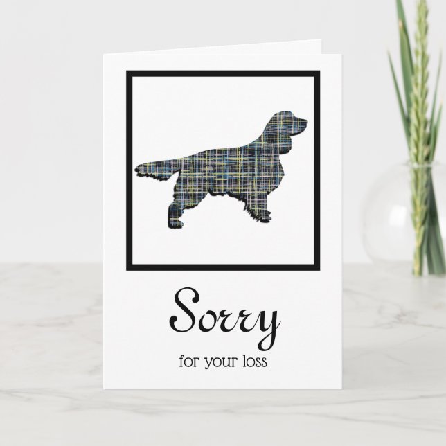 Springer Spaniel Dog Silhouette Pet Sympathy Card (Front)