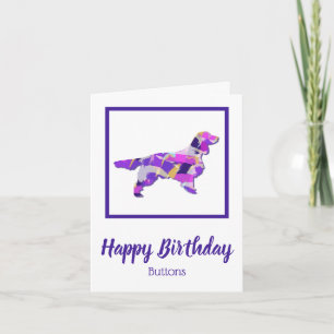 Springer Spaniel Dog Silhouette Purple PY&B Card