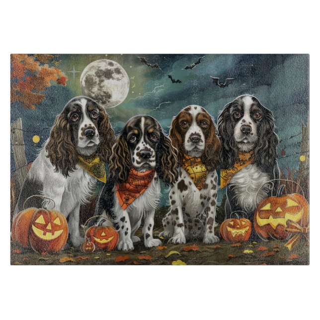 Springer Spaniel Halloween Spooky Cutting Board (Front)