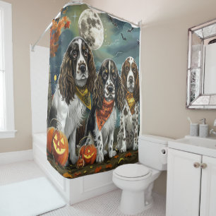 Springer Spaniel Halloween Spooky Shower Curtain