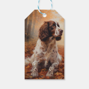 Springer Spaniel in Autumn Leaves Fall Inspire  Gift Tags