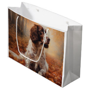 Springer Spaniel in Autumn Leaves Fall Inspire Large Gift Bag