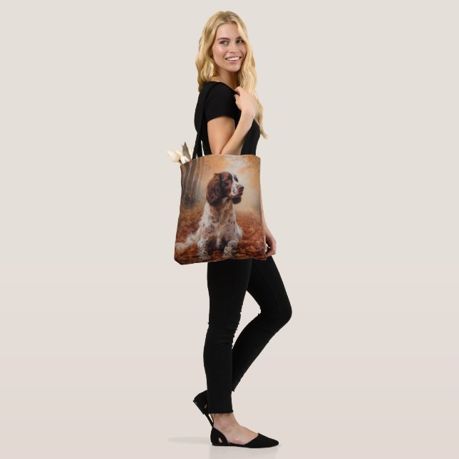 Springer Spaniel in Autumn Leaves Fall Inspire  Tote Bag (On Model)
