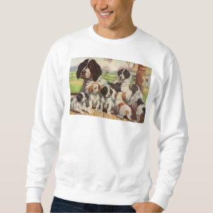 springer spaniel mum and puppies sweatshirt