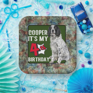 Springer Spaniel Personalised 4th birthday party Paper Plate