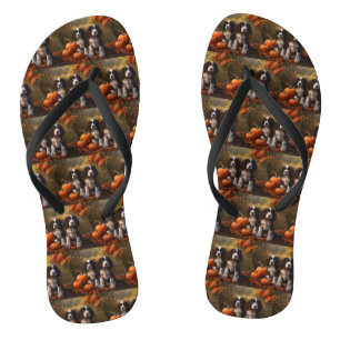 Springer Spaniel Puppy Autumn Delight Pumpkin Jandals