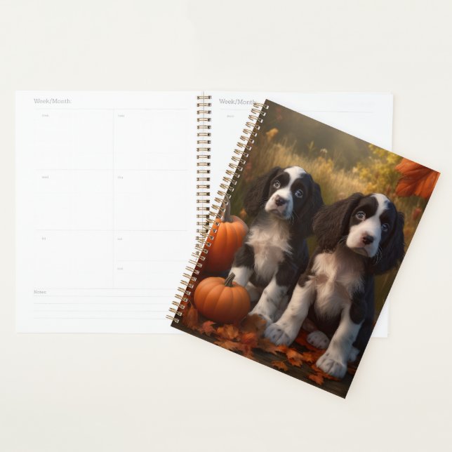 Springer Spaniel Puppy Autumn Delight Pumpkin  Planner (Display)