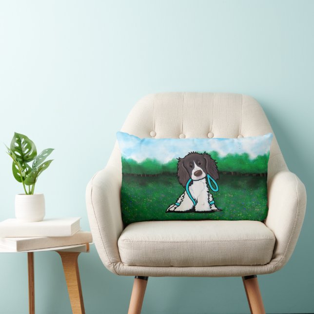 Springer Spaniel Puppy Throw Pillow (Chair)