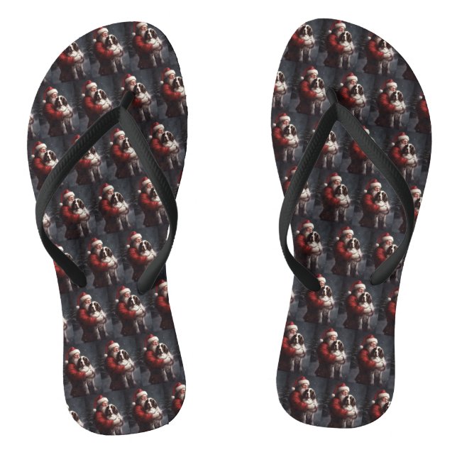 Springer Spaniel Santa Claus Festive Christmas Jandals (Footbed)