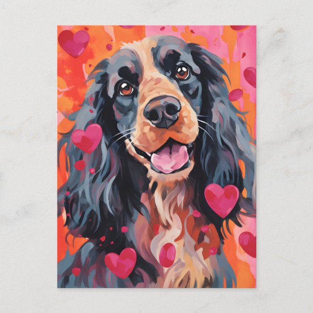 Springer Spaniel Valentines day Postcard (Front)