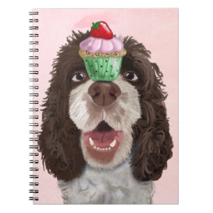 Springer Spaniel with Cupcake 2 Spiral Notebook