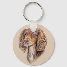 Springer Sprocker Cocker Spaniel Dog Keyring