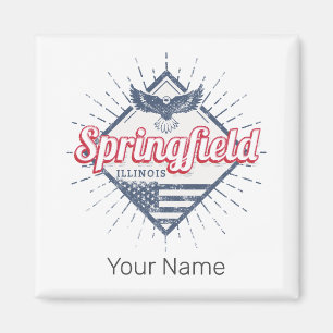 Springfield City Illinois United States Retro USA Magnet
