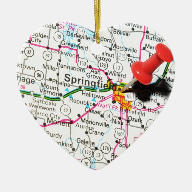 Springfield, Illinois Ceramic Tree Decoration (Front)