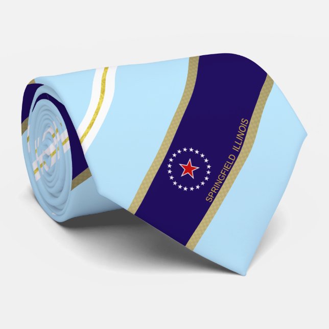 Springfield (Illinois) city flag Neck Tie (Rolled)