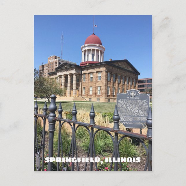 Springfield, Illinois Old State Capitol Postcard (Front)