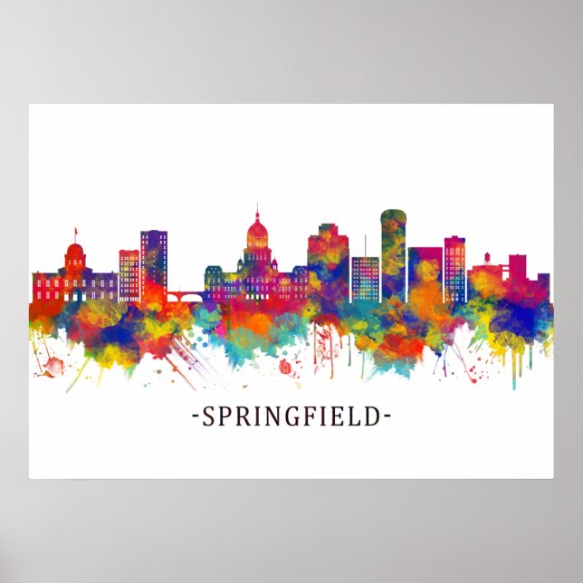 Springfield Illinois Skyline Poster (Front)