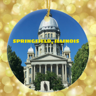 Springfield, Illinois State Capitol Building Ceramic Tree Decoration