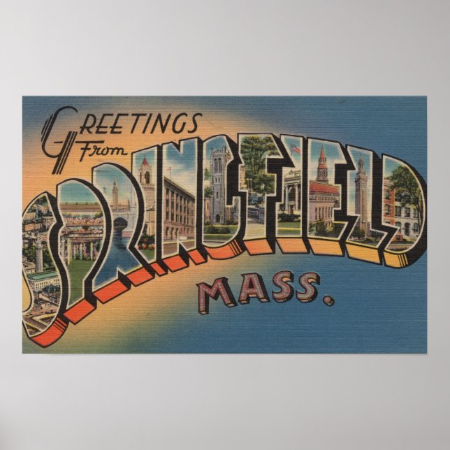 Springfield, Massachusetts - Large Letter 2 Poster (Front)