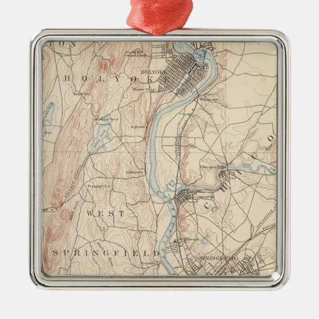 Springfield, Massachusetts Metal Tree Decoration (Front)