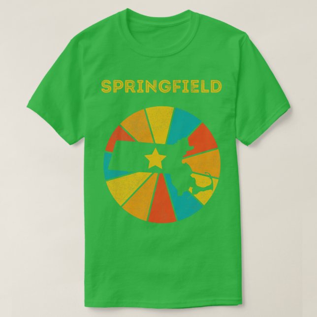 Springfield Massachusetts Vintage Distressed Souve T-Shirt (Design Front)