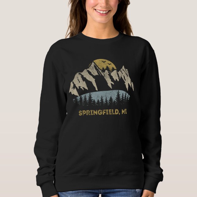 Springfield Michigan Mountain Sunset Sunrise MI Sweatshirt (Front)