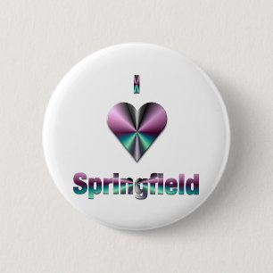 Springfield -- Purple & Turquoise 6 Cm Round Badge