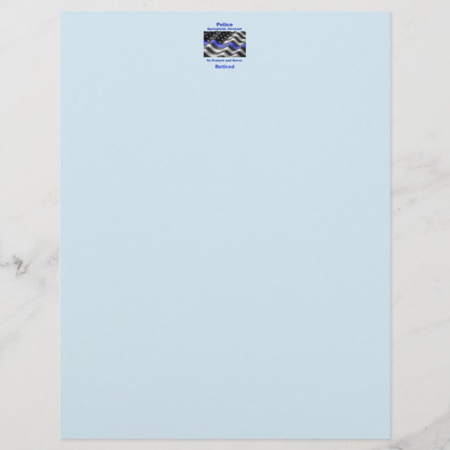 Springfield, Vermont. Police Custom Letterhead (Front)