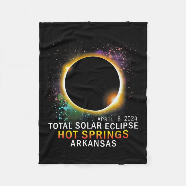 Springs Arkansas Total Solar Eclipse April 8 2024  Fleece Blanket (Front)