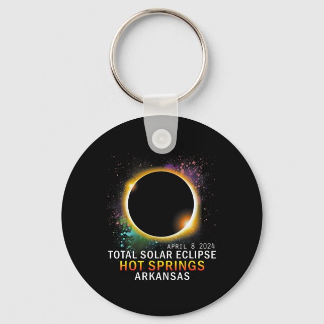 Springs Arkansas Total Solar Eclipse April 8 2024  Key Ring (Front)