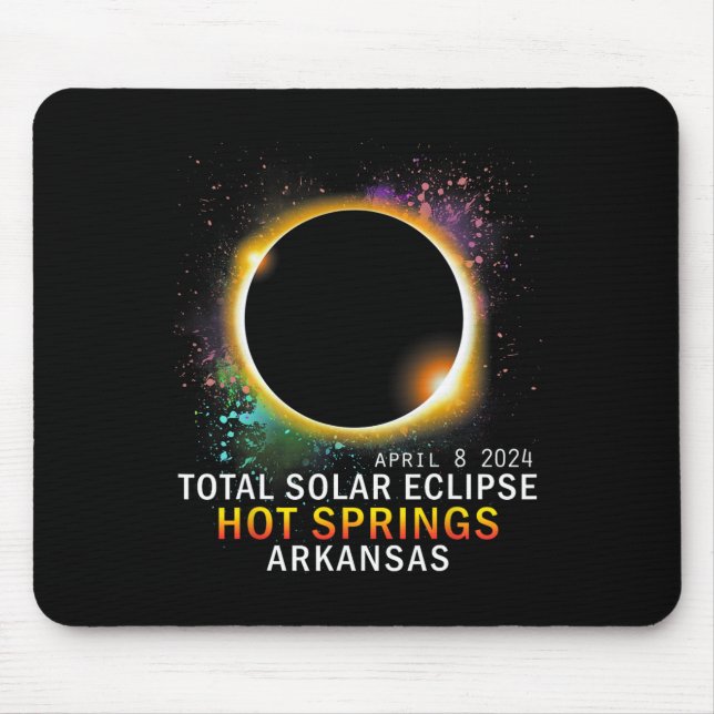 Springs Arkansas Total Solar Eclipse April 8 2024  Mouse Pad (Front)