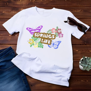 Springs Life season Colour Flowers & Butterflies T-Shirt