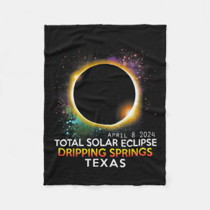 Springs Texas Totality Total Solar Eclipse 2024 Fleece Blanket