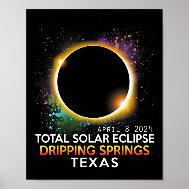 Springs Texas Totality Total Solar Eclipse 2024  Poster (Front)