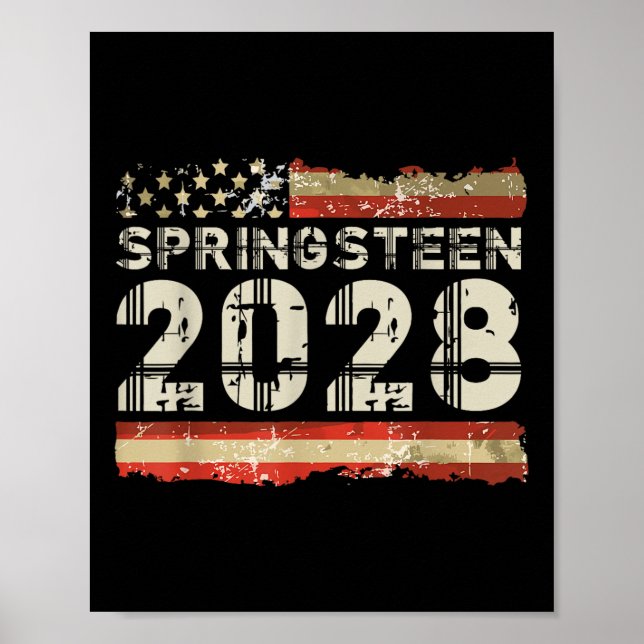 Springsteen 2028 American Flag 4th Of July Womens  Poster (Front)