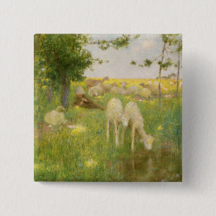 Springtime 15 Cm Square Badge