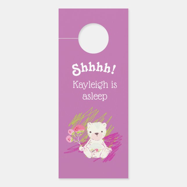 Springtime Baby is Sleeping Door Hanger (Front)