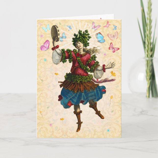 Springtime Bacchante Greeting Card (Front)