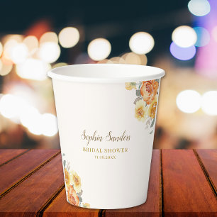 Springtime Bridal Shower Featuring Orange Blossoms Paper Cups