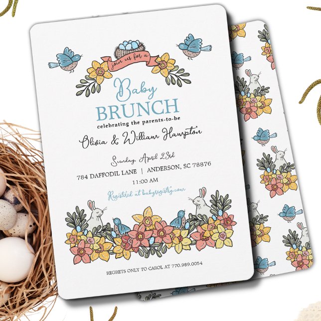 Springtime Brunch Baby Shower Invitation (Creator Uploaded)