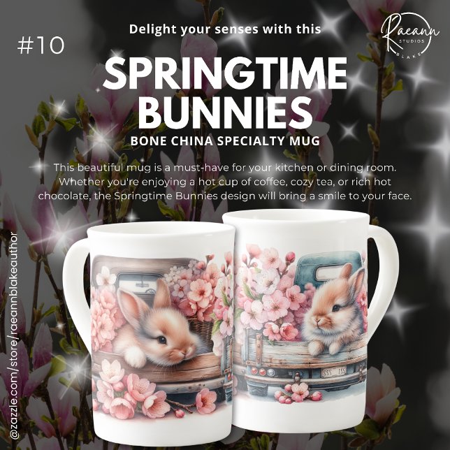 'Springtime Bunnies' Bone China Speciality Mug (Creator Uploaded)