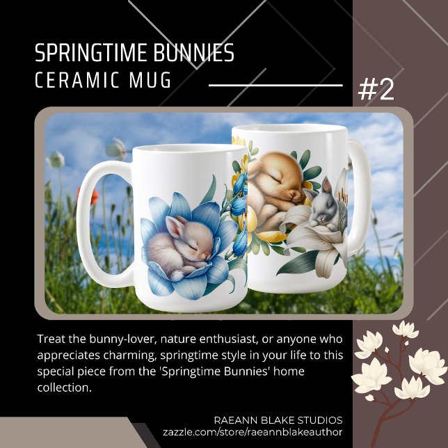 'Springtime Bunnies' Ceramic Mug (Creator Uploaded)