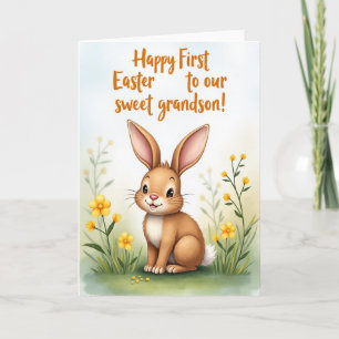 Springtime Bunny First Birthday Card