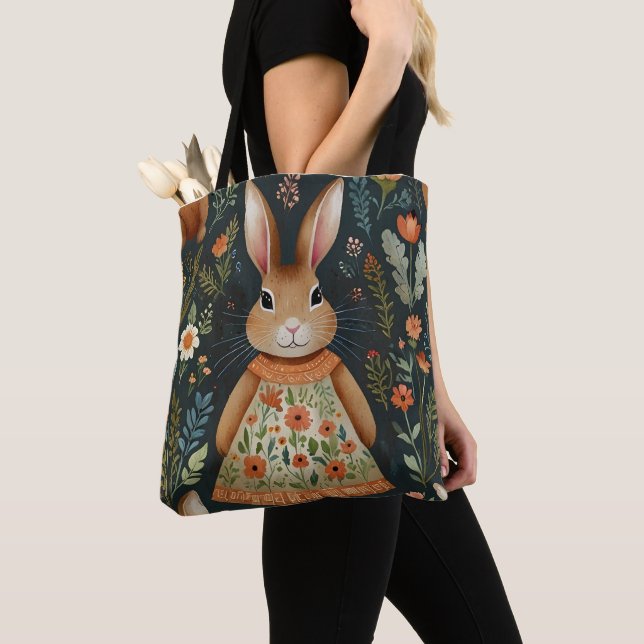 Springtime Bunny Magic Tote Bag (Close Up)