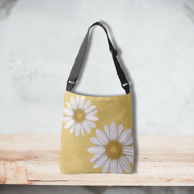 Springtime Butter Yellow Daisy Hand-Drawn Crossbody Bag (Creator Uploaded)